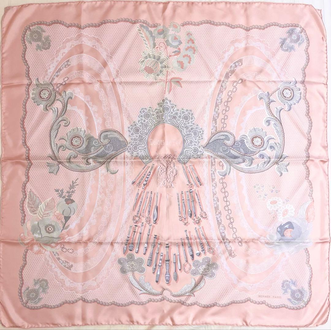 【希少！】HERMES エルメス　カレ90 妖精の指 ピンク系