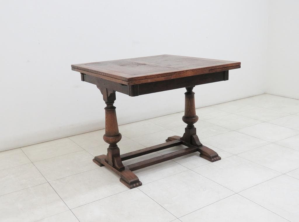 英国 イギリス アンティーク ドローリーフテーブル 拡張 オーク材 ダイニング