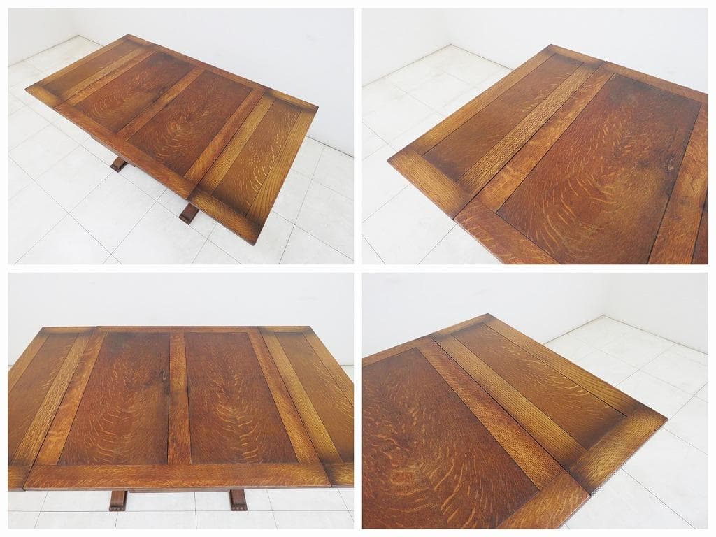 英国 イギリス アンティーク ドローリーフテーブル 拡張 オーク材 ダイニング