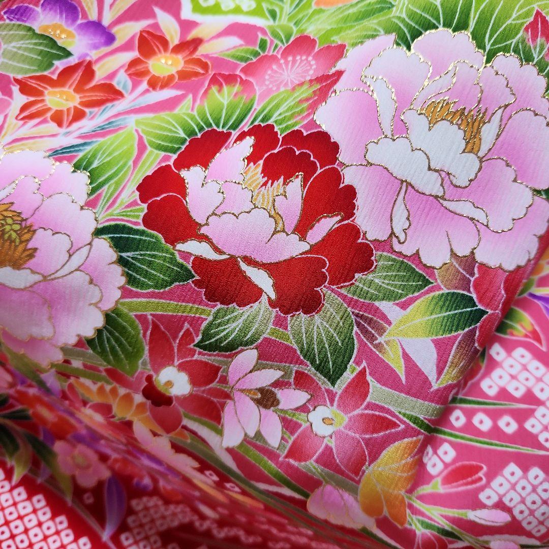 #153 ( 保管品 ) 正絹  女児  お宮参り 産着  きもの  染め鹿の子