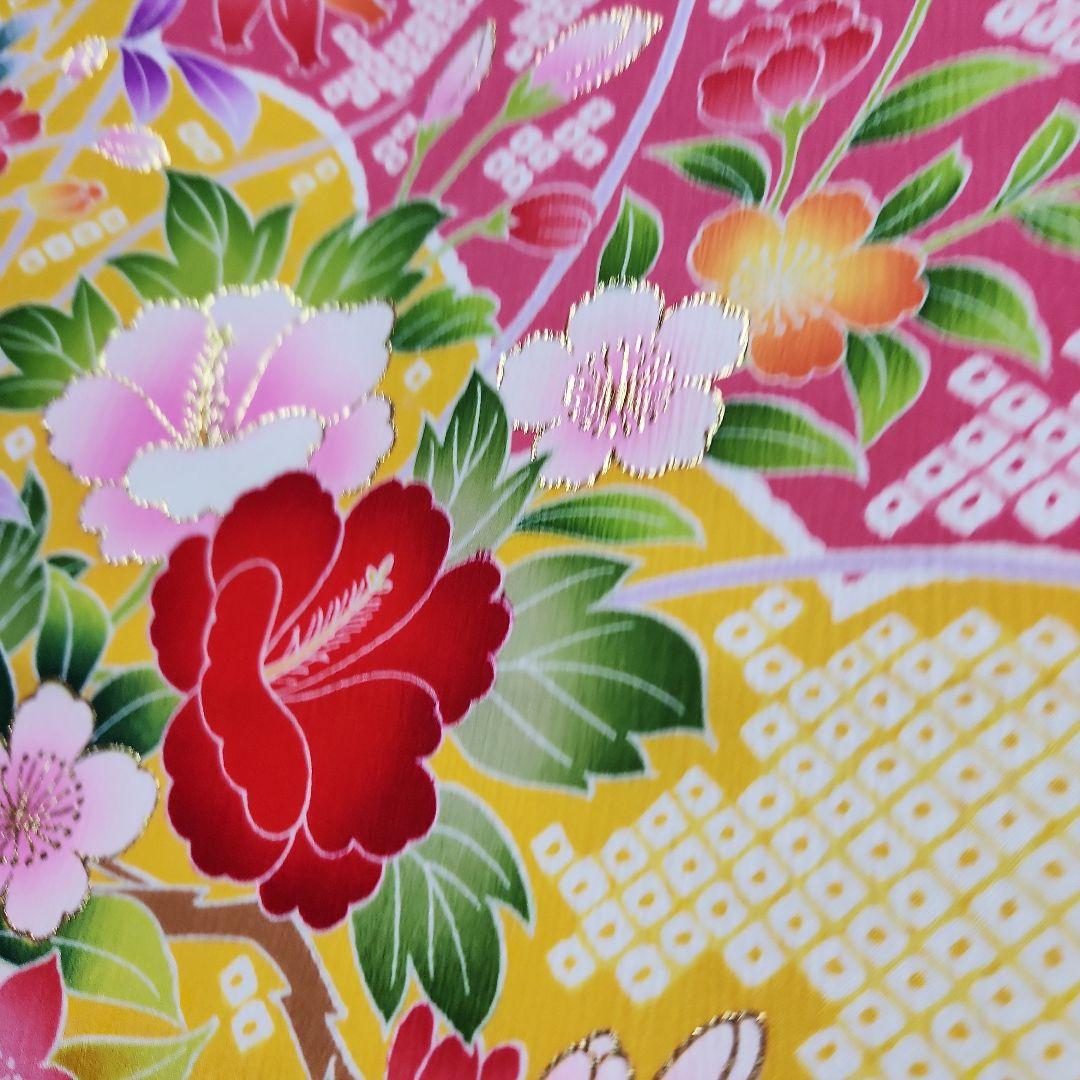 #153 ( 保管品 ) 正絹  女児  お宮参り 産着  きもの  染め鹿の子