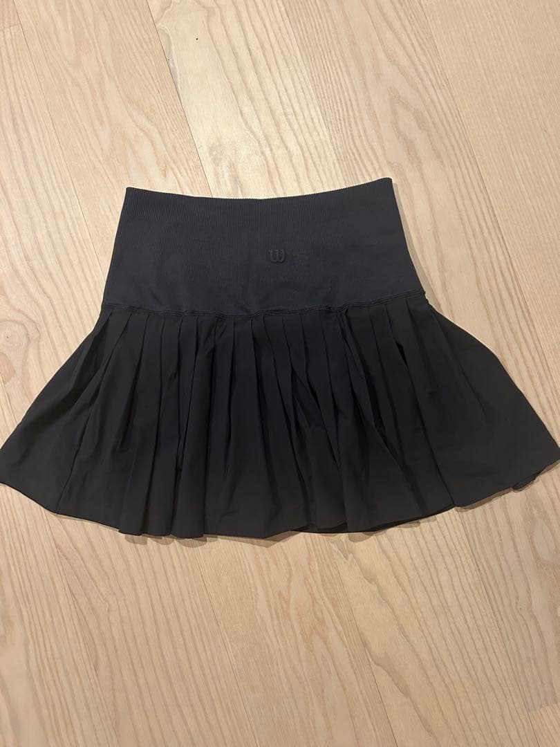 黒 プリーツスカート ショートパンツ付き