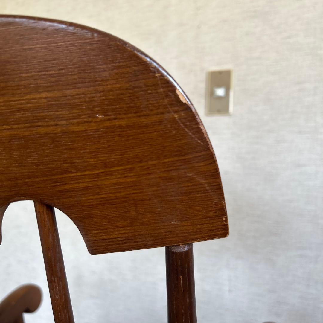 飛騨産業キツツキマーク木製ロッキングチェア ブラウン