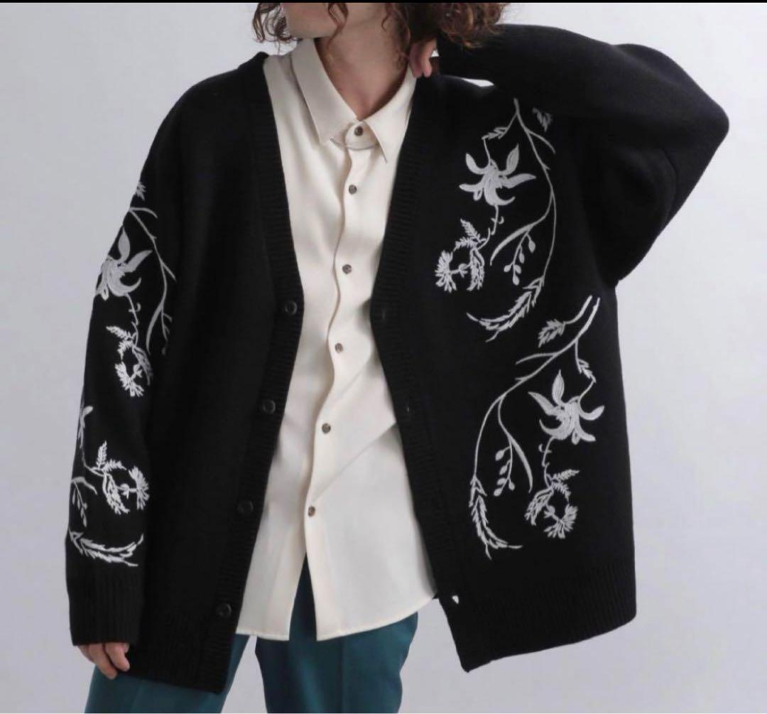 HARE ボタニカルシシュウカーディガン ブラック　新品未使用