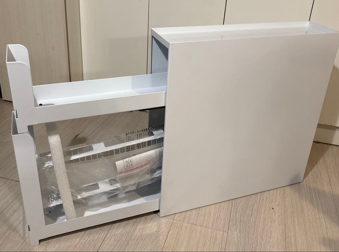 minesto 隠せる調味料ラック 2段　ホワイト