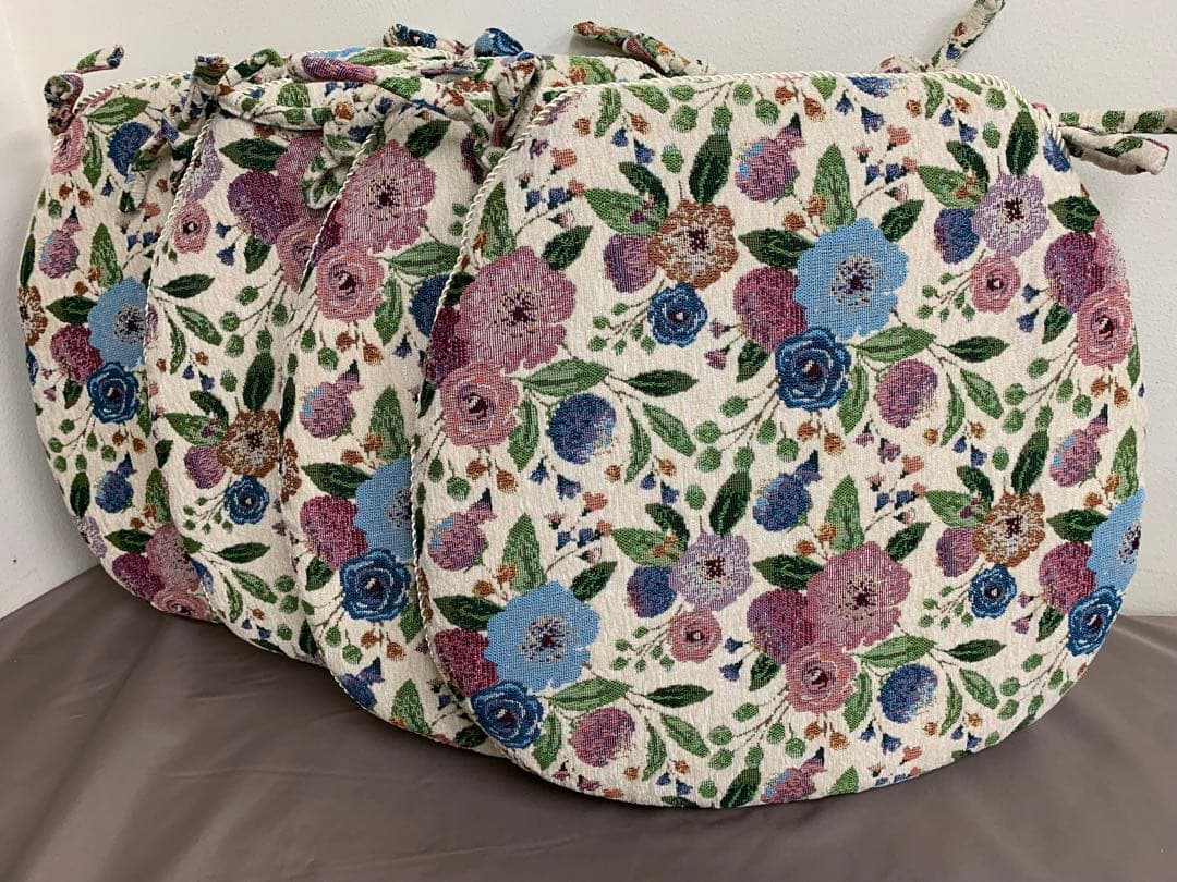 わさま　シェニール　ダイニングシートクッション　４枚セット