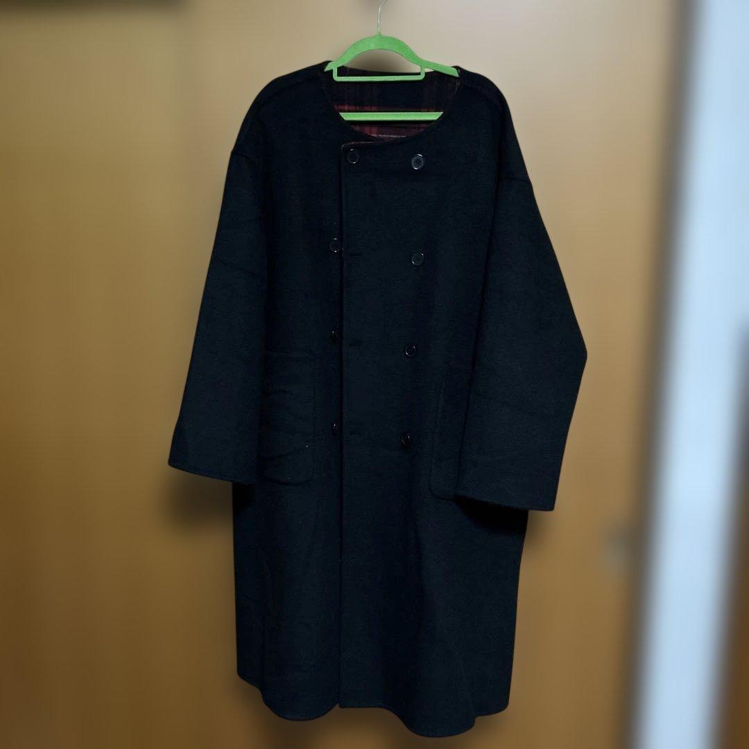 IEDIT きくちあつこコラボ 2-WAYリバーコート レッドチェック×ブラック