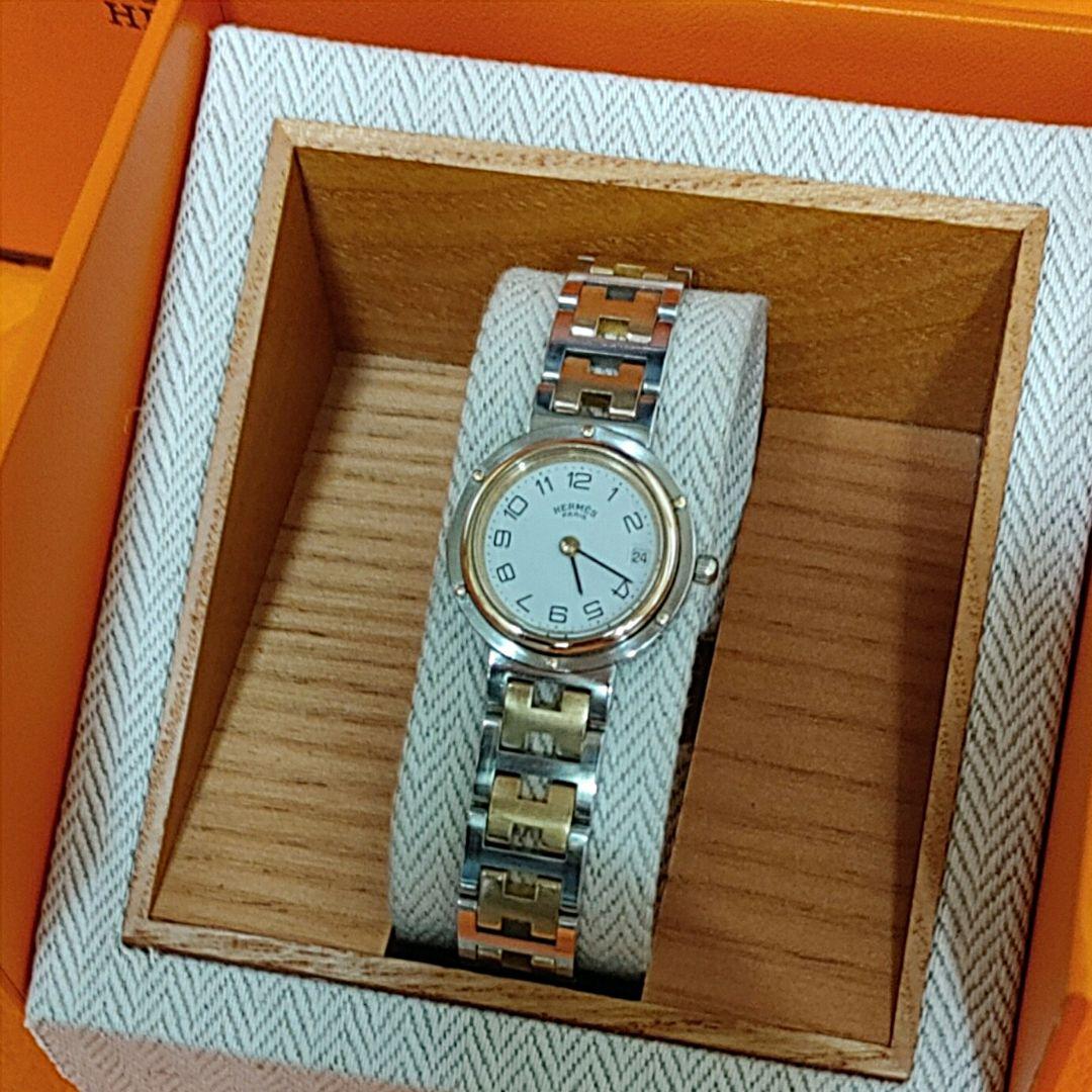 えりんこエルメス時計クリッパー/新品電池新品仕上げ正常稼働品/レディース