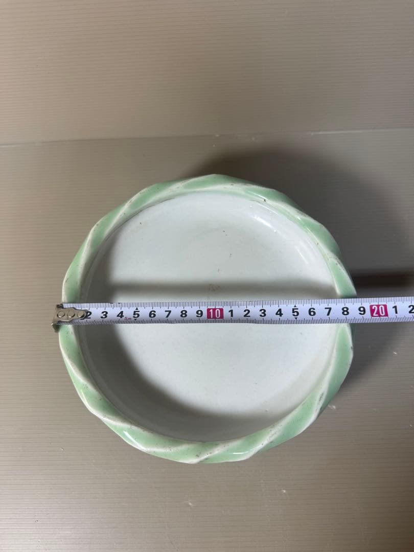 2420 古美術　青磁　三足　菓子鉢　時代物