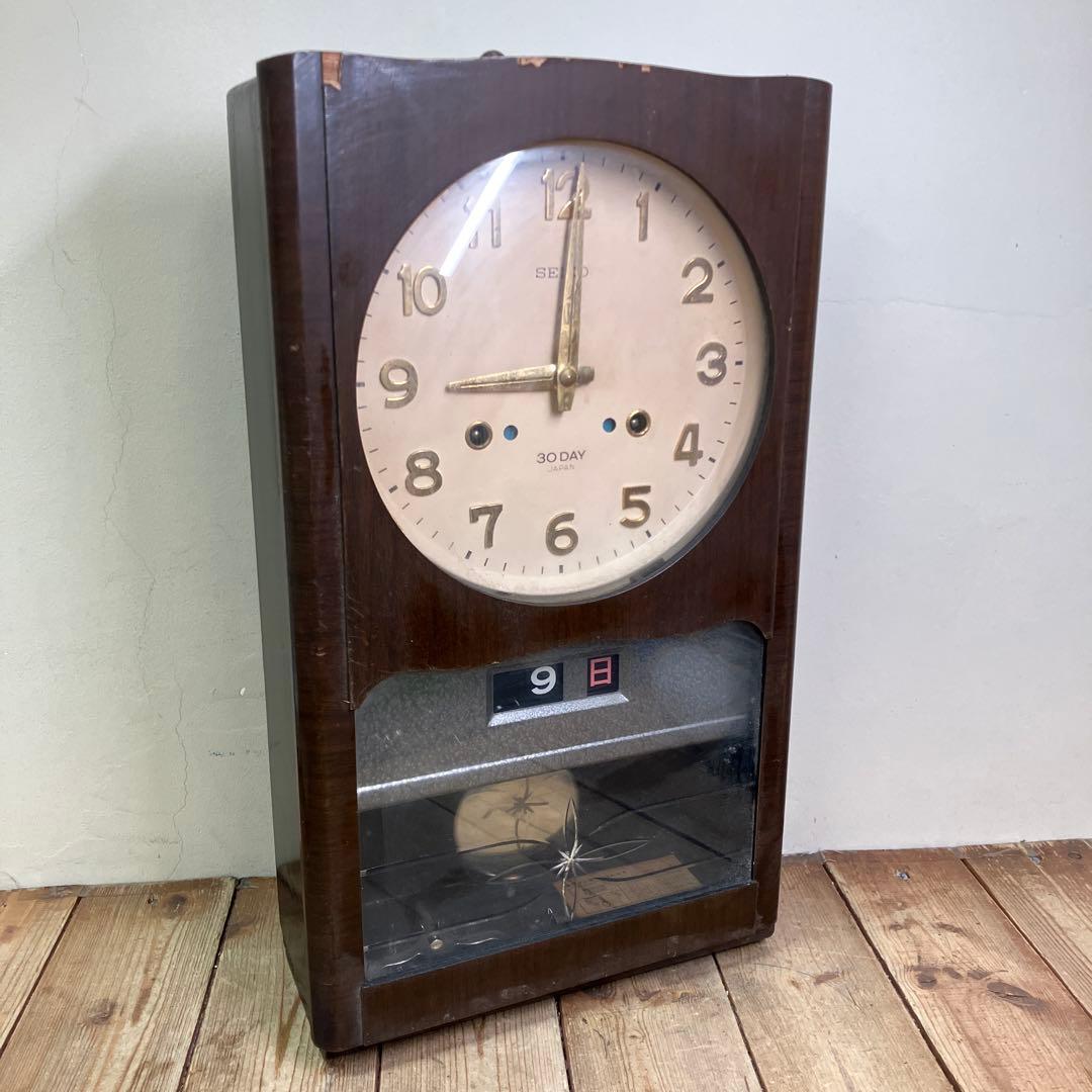 E-3 ジャンク セイコー 柱時計 掛け時計 壁掛け時計 振り子時計