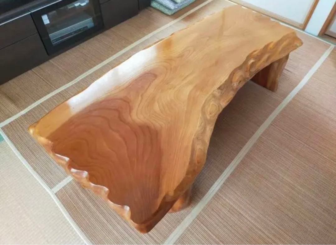 希少 一枚板 ローテーブル 無垢材 天然木 日本製 木目美しい