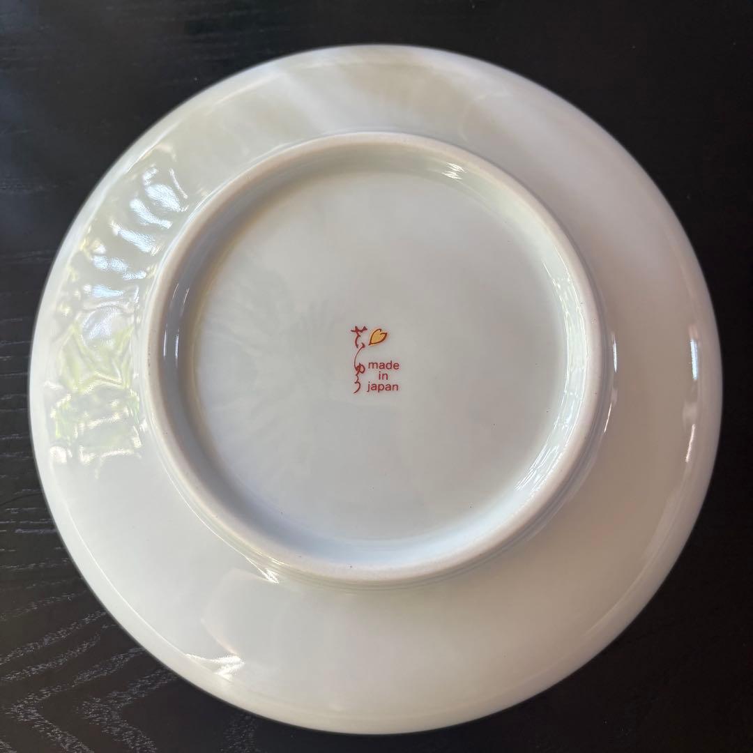 献上古伊万里　大皿　５枚セット　藍色　ブルー　約20cm 多用皿　金彩　和食器