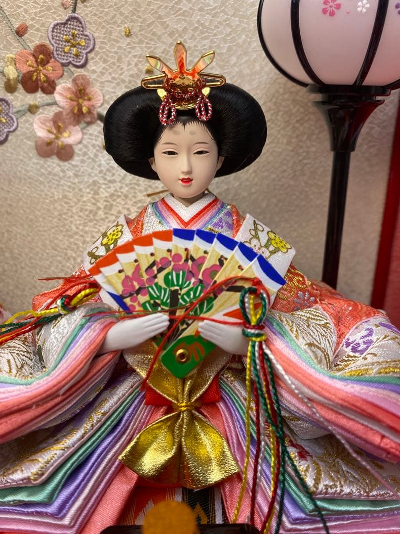 東京久月　雛人形アクリルケース入り親王飾り・間口約４１×奥行約２５×高さ約２８㎝