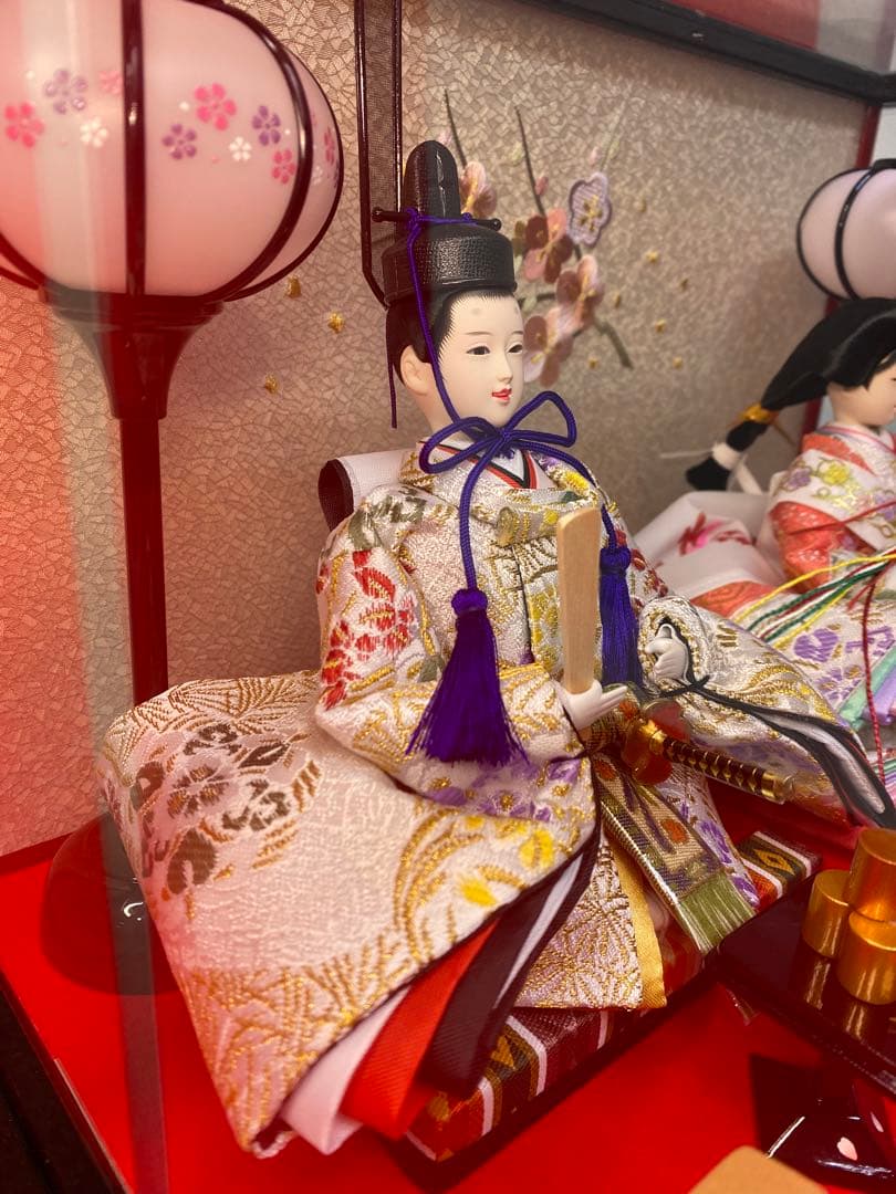 東京久月　雛人形アクリルケース入り親王飾り・間口約４１×奥行約２５×高さ約２８㎝