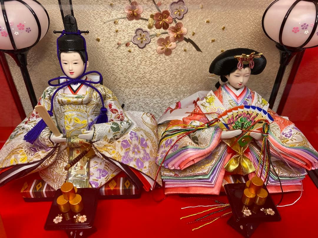 東京久月　雛人形アクリルケース入り親王飾り・間口約４１×奥行約２５×高さ約２８㎝