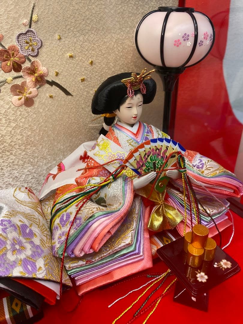 東京久月　雛人形アクリルケース入り親王飾り・間口約４１×奥行約２５×高さ約２８㎝