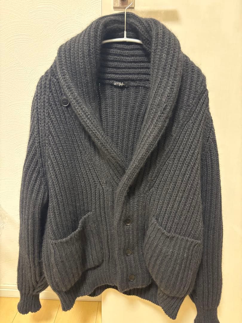 COMOLI 25AW カシミヤ和紙ショールカラー ニットジャケット　サイズ1