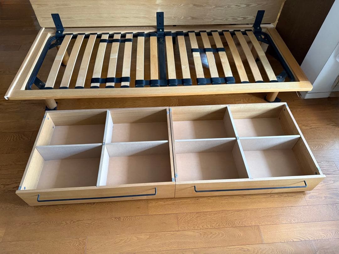 無印良品 【廃盤】ソファベッド 3人掛け ベージュ＋ ベッド下収納ボックス２個