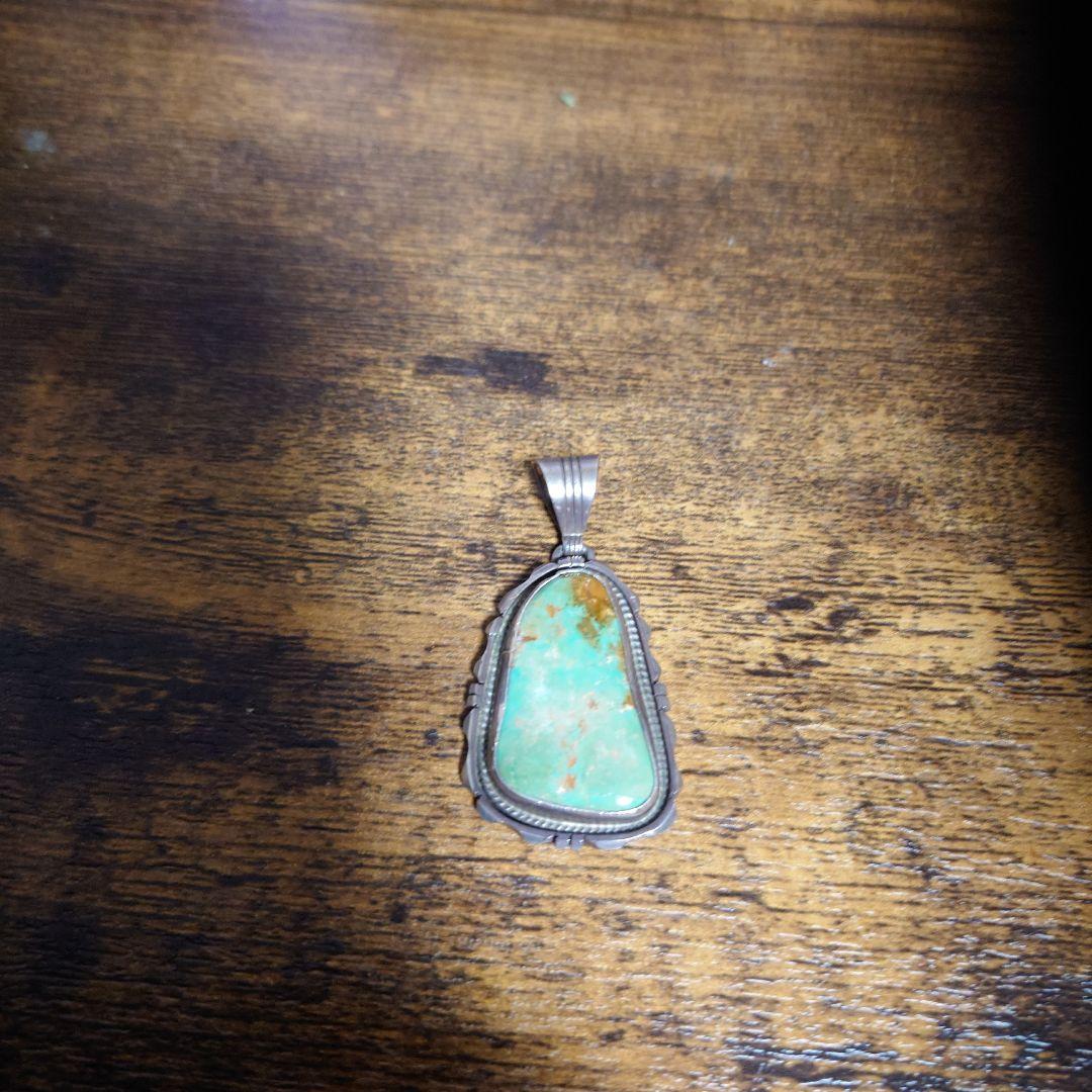navajo sterling Silver ターコイズペンダントトップte刻印