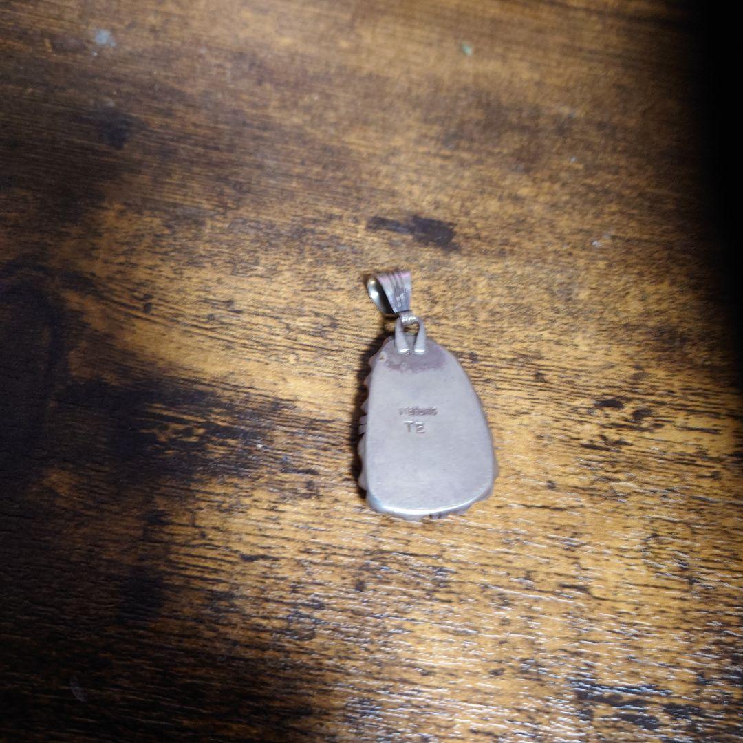 navajo sterling Silver ターコイズペンダントトップte刻印