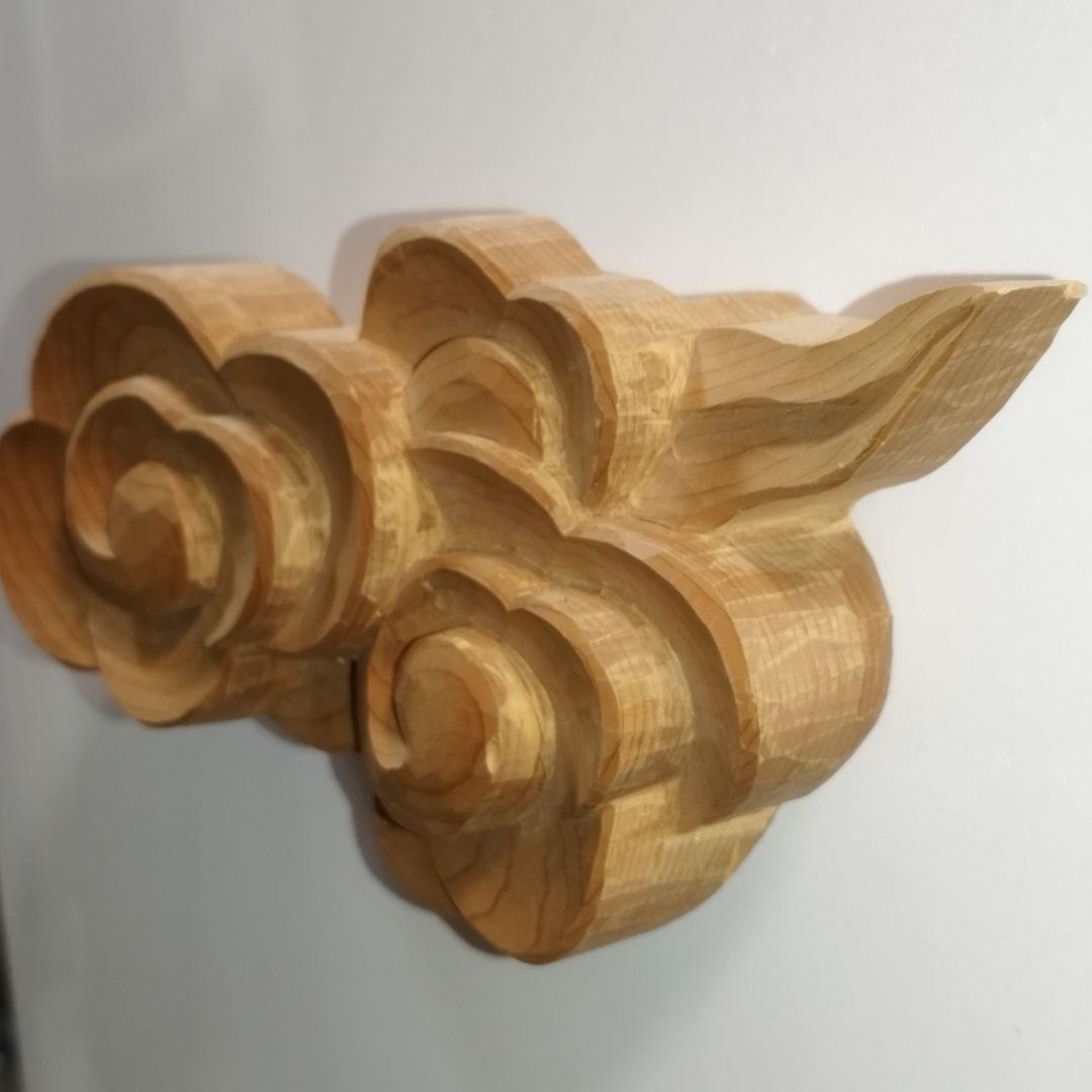 雲型 棚　神棚　木製　約20cm