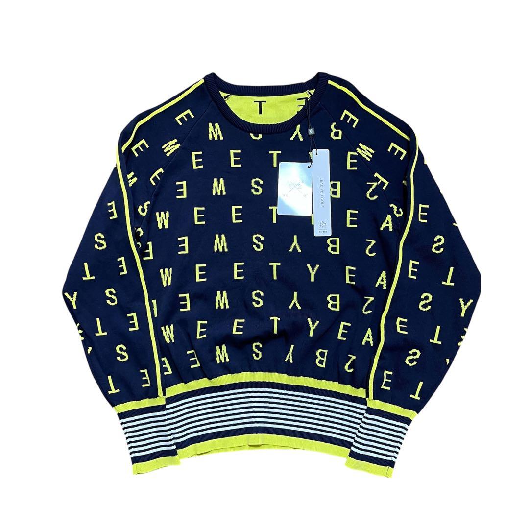 SY32 SWEET YEARS ゴルフレディース ニットシャツ M ネイビー