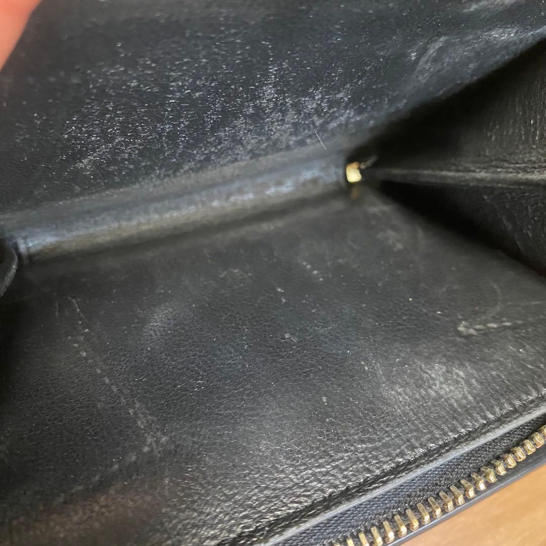 YSL ブラック　レザー 二つ折り財布