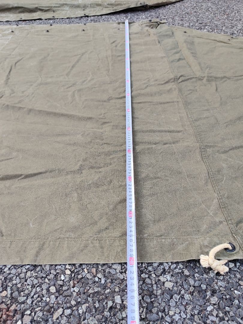 米軍 軍幕 US パップテント 2枚、ペグ10本、ポール2本