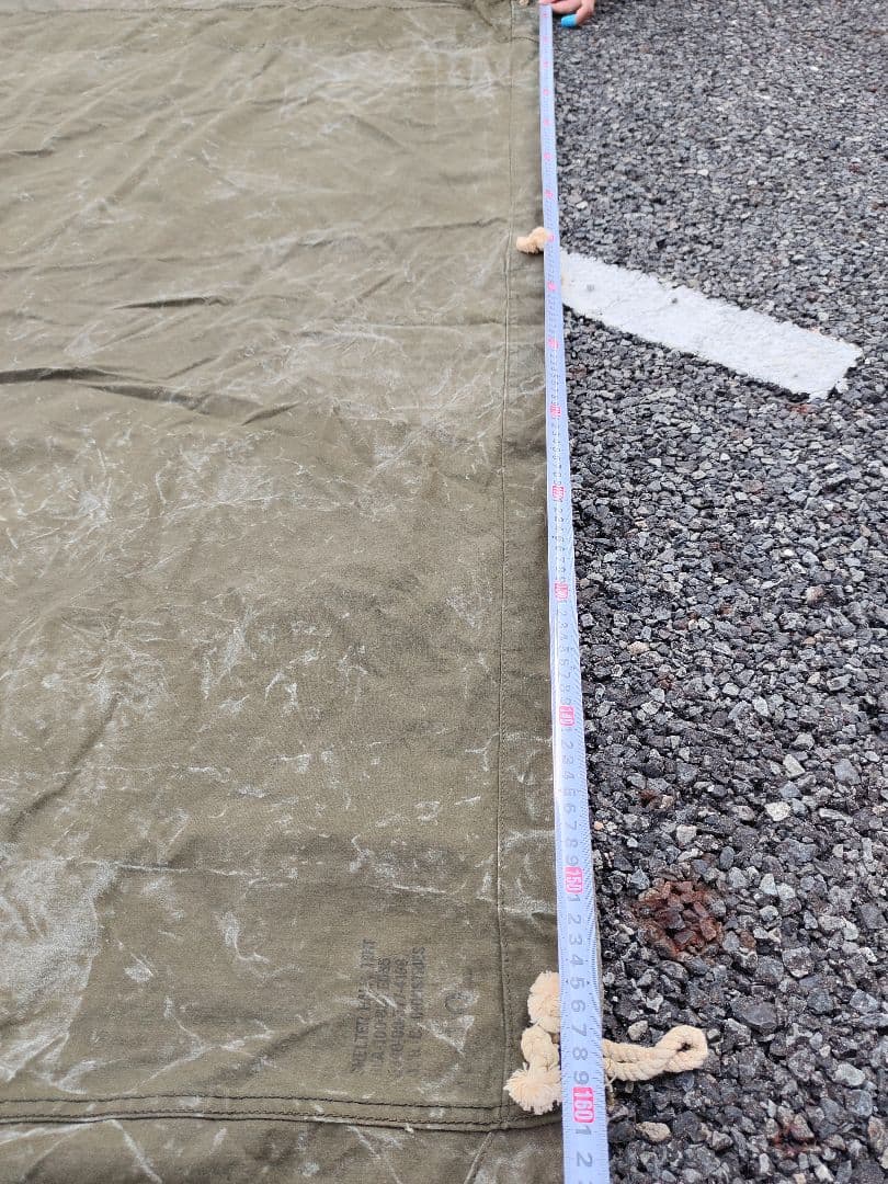 米軍 軍幕 US パップテント 2枚、ペグ10本、ポール2本