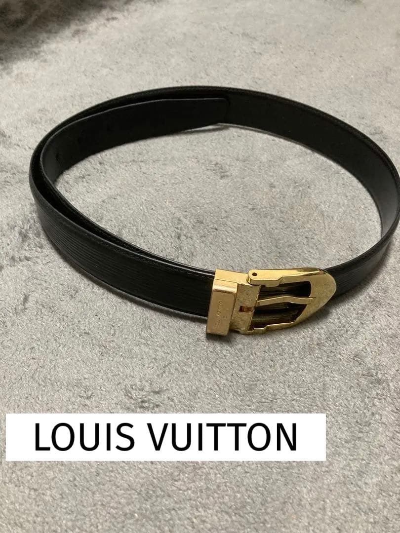 LOUIS VUITTON ルイ・ヴィトン　ブラックレザーベルト　エピ　本革