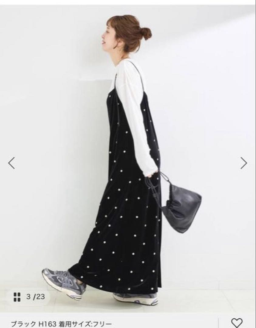 ベロアフラワー刺繍ワンピース タグ付き新品