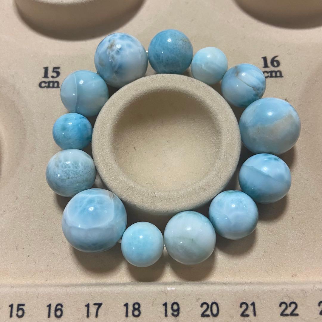 【今日明日のみうーたん】天然石 ラリマー 12-18mm ブレスレット