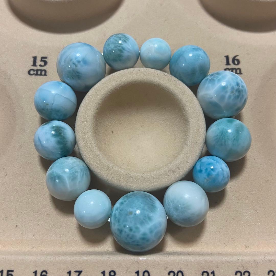 【今日明日のみうーたん】天然石 ラリマー 12-18mm ブレスレット