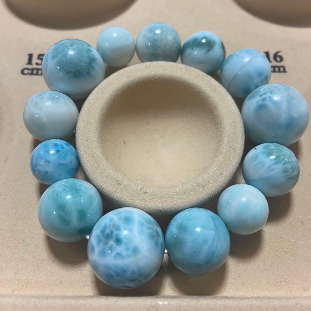 【今日明日のみうーたん】天然石 ラリマー 12-18mm ブレスレット