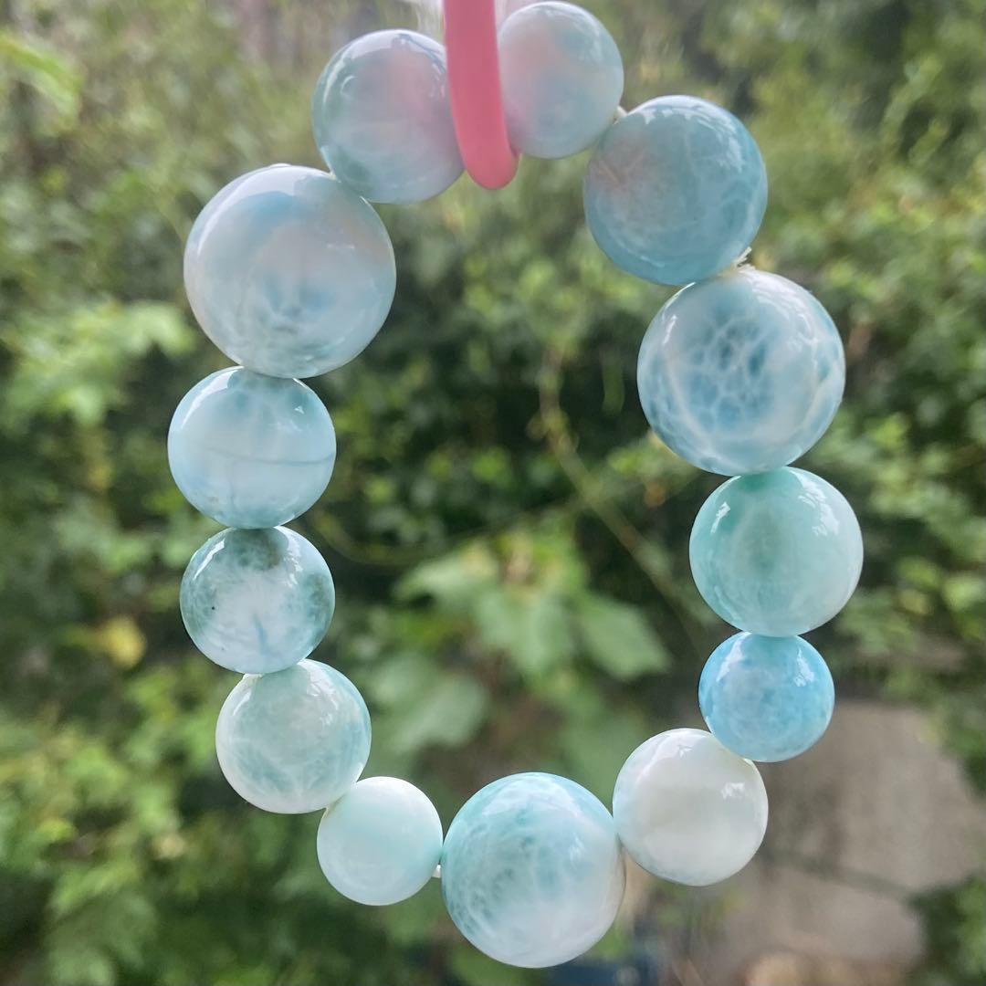 【今日明日のみうーたん】天然石 ラリマー 12-18mm ブレスレット