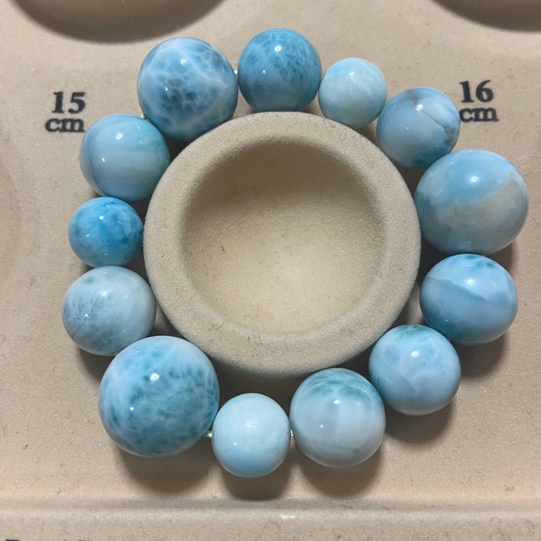 【今日明日のみうーたん】天然石 ラリマー 12-18mm ブレスレット