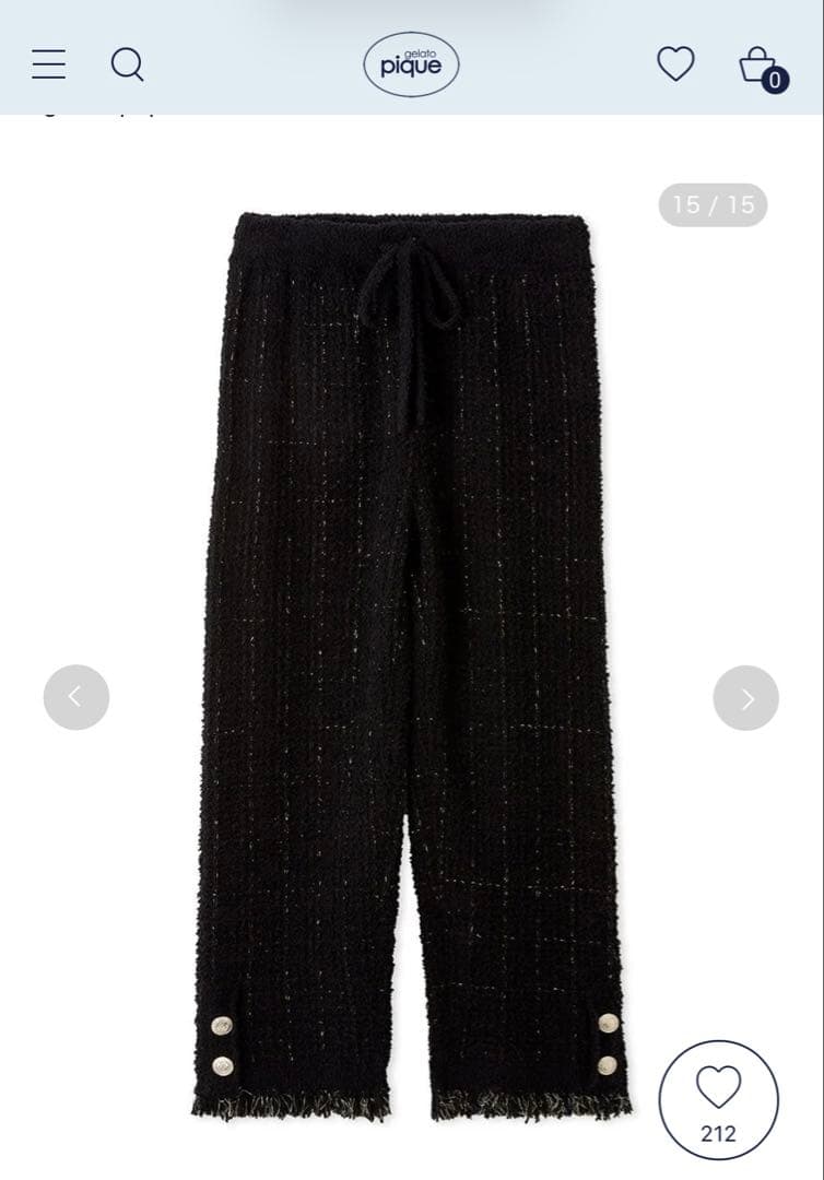 新品gelatopiqué【JOEL ROBUCHON】ツイードモコロングパンツ