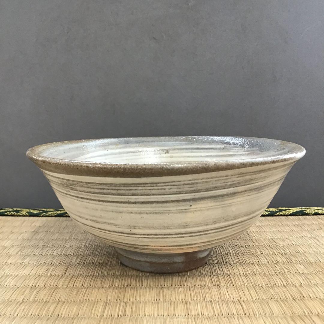 茶道具　茶碗　高麗焼茶碗　楽善斎　刷毛目茶碗　李方子　作　共箱　S217CW