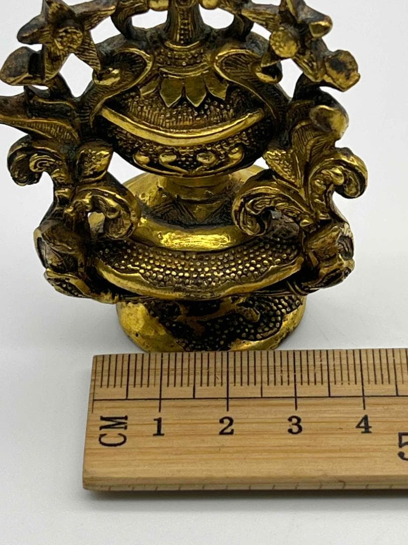 唐時代　铜鎏金 金仏塔 財宝塔 金銅仏具　金宝葫芦塔　仏教用品(B-104④)