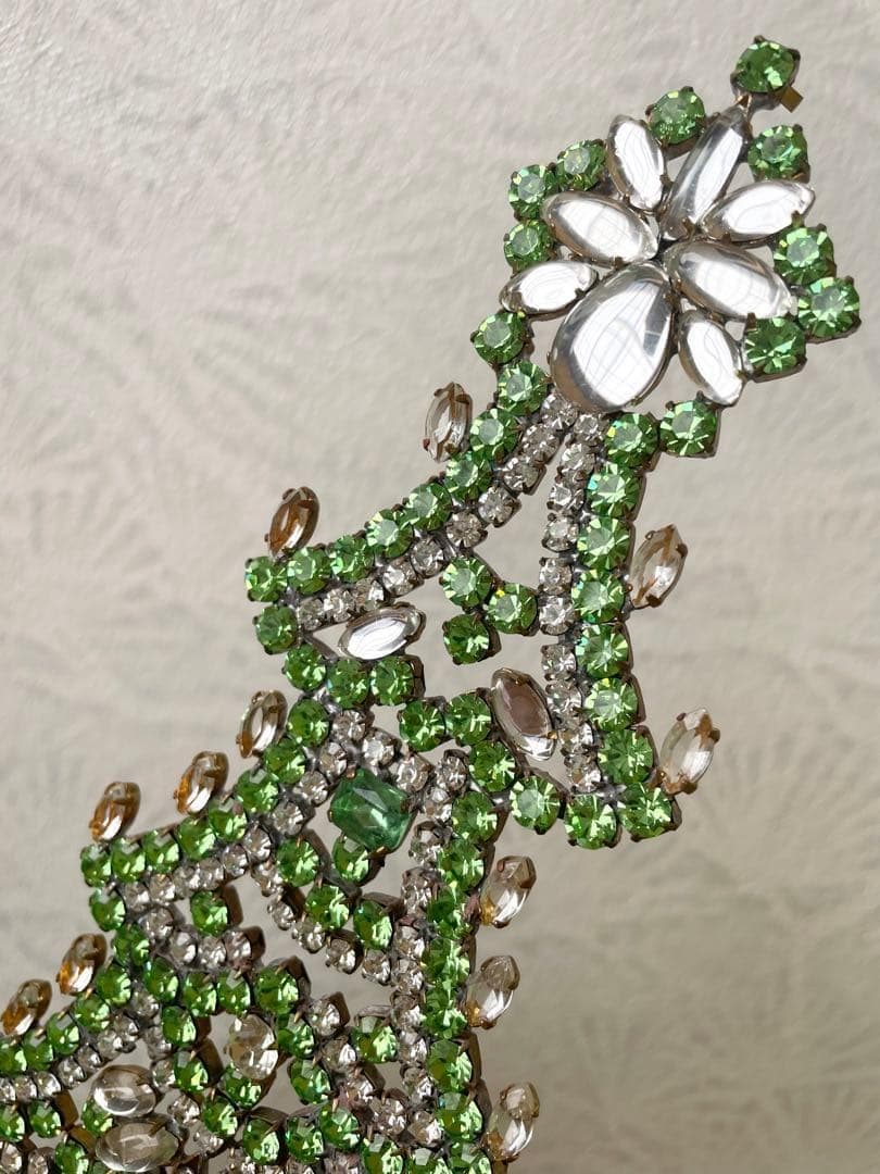 30cm特大/Bijoux刻印付/チェコガラス/クリスマスツリー/ライトグリーン