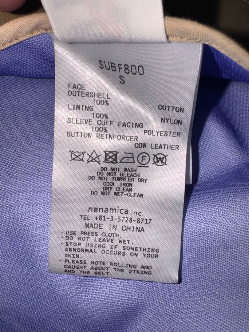 nanamica GORE-TEX Soutien Collar Coat【S】