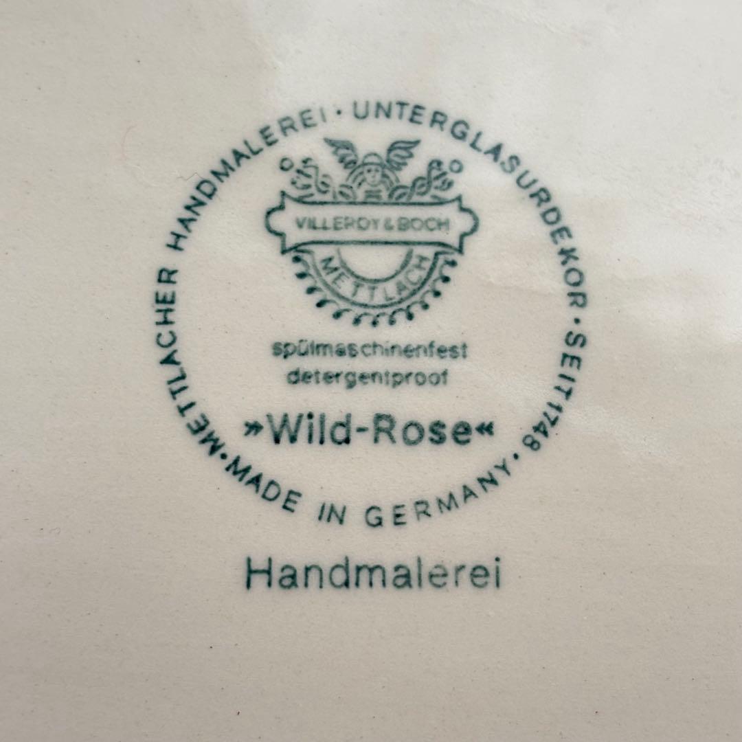 【西ドイツ】1950-70年代 ヴィレロイボッホ バターディッシュ 陶器 野バラ