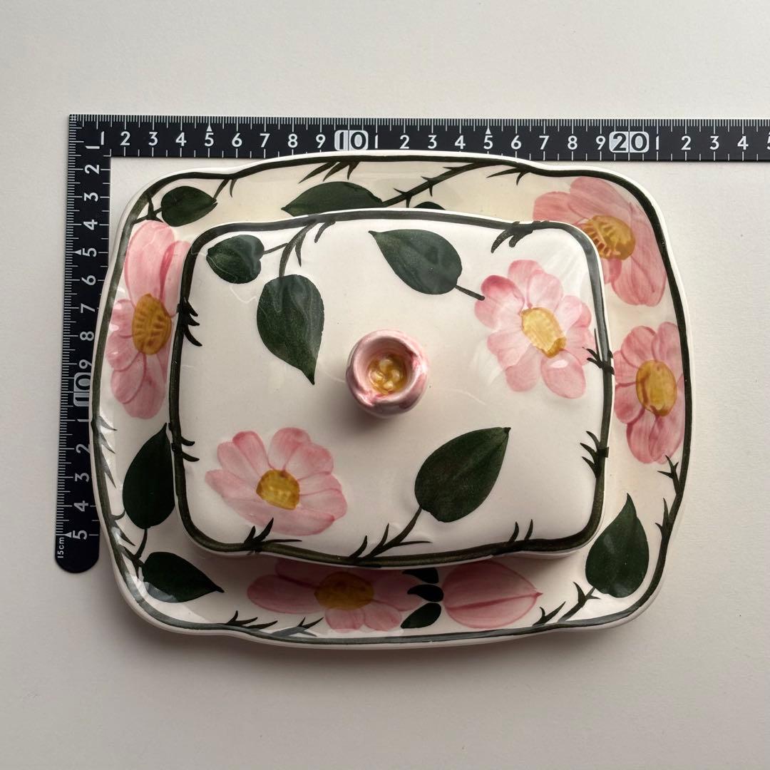 【西ドイツ】1950-70年代 ヴィレロイボッホ バターディッシュ 陶器 野バラ