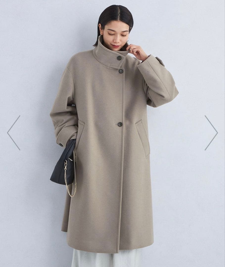 最終価格【UNITED ARROWS】メルトン スタンドカラーコート