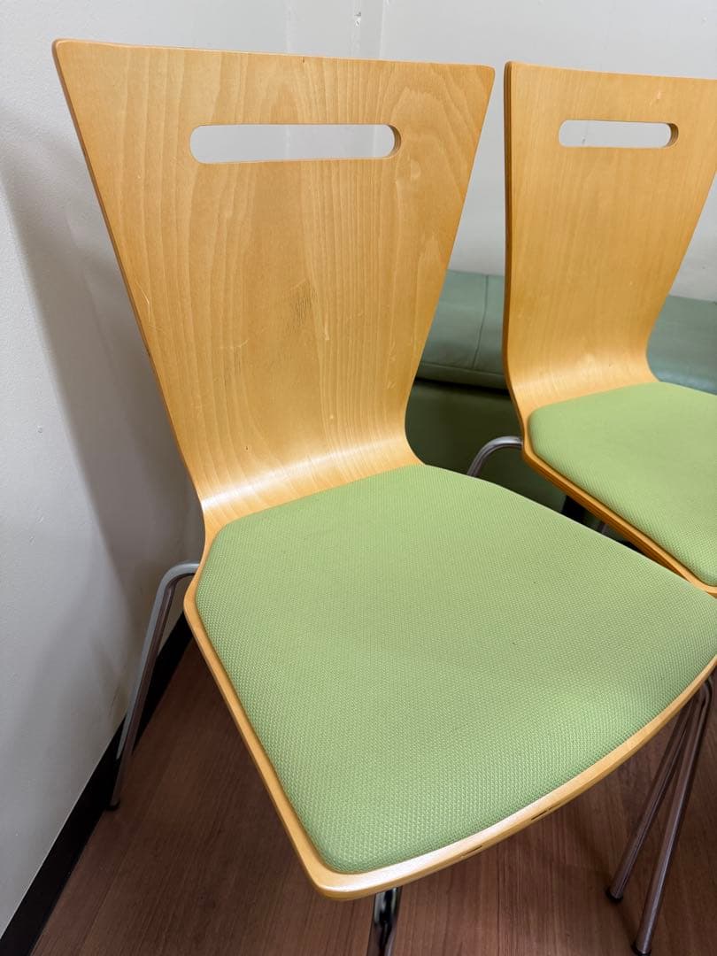 ダイニングチェア 5脚セット ナチュラル・グリーン