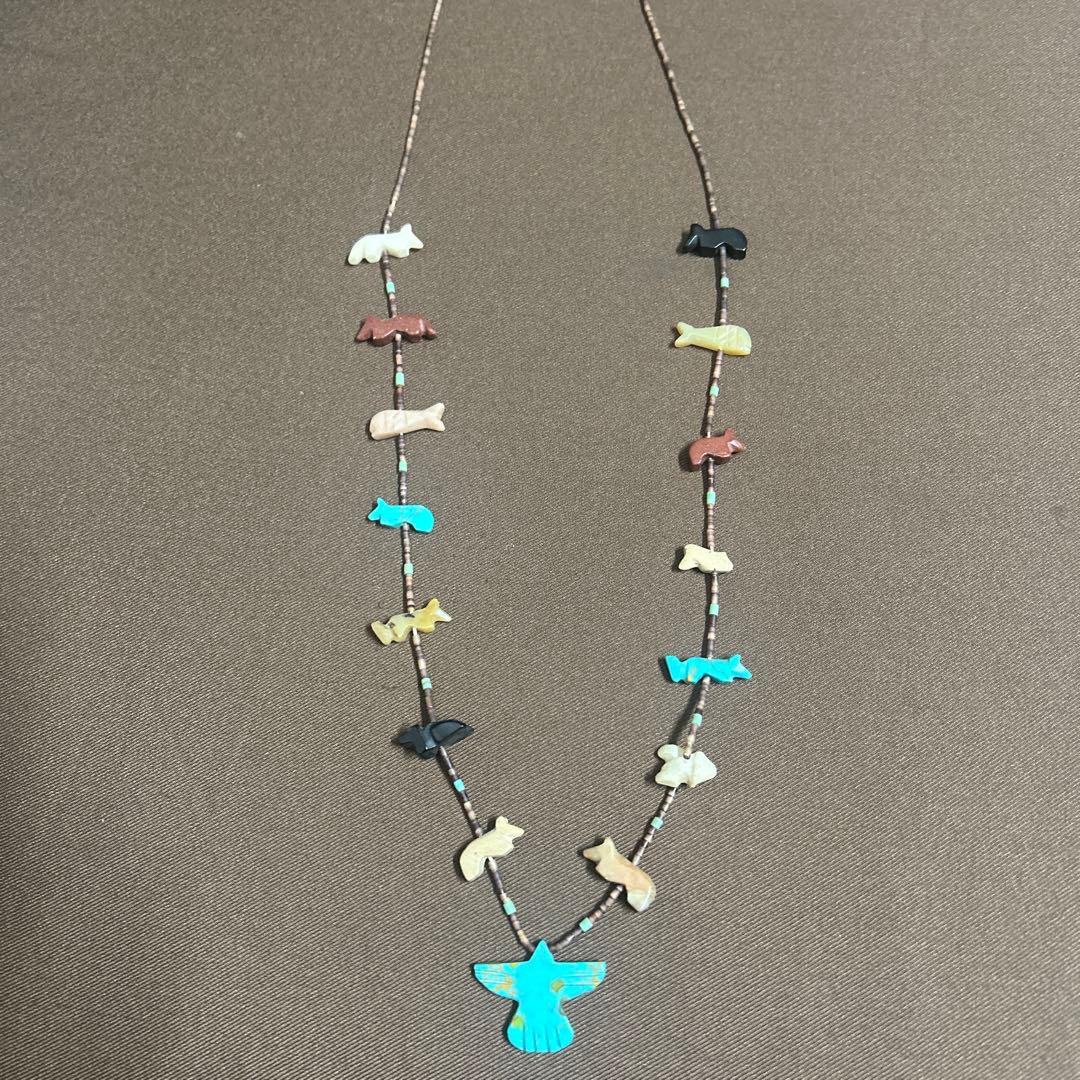 フェティッシュネックレス　ズニ族インディアンジュエリー　マライカ