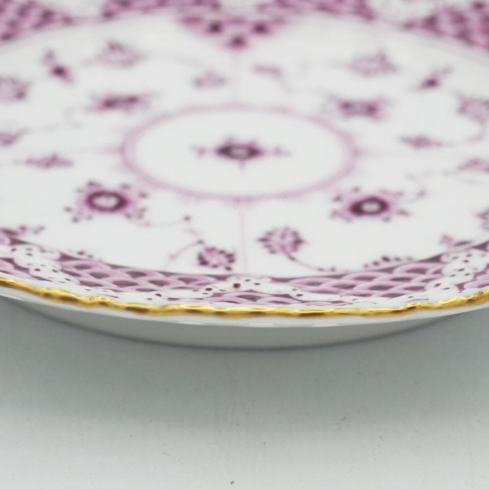 ロイヤルコペンハーゲン バーガンディ ダブルレース プレート 17.5cm #1