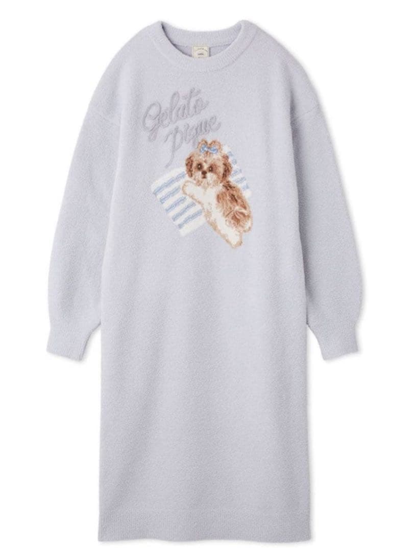 【新品未使用】ジェラートピケ♡シーズージャガードワンピース ブルー