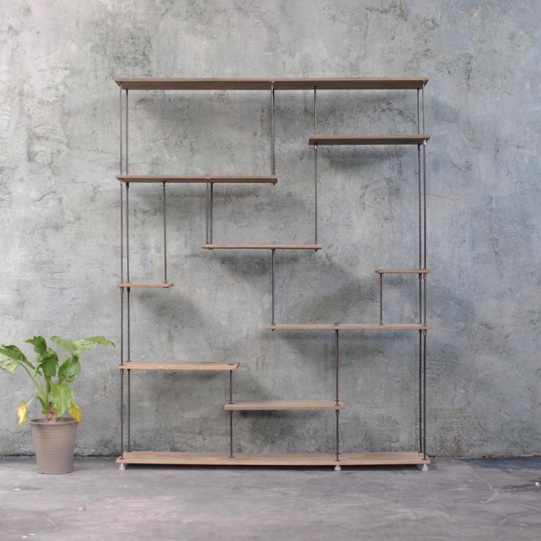 wood iron shelf 1500*1200*210〈グレイッシュカラー〉