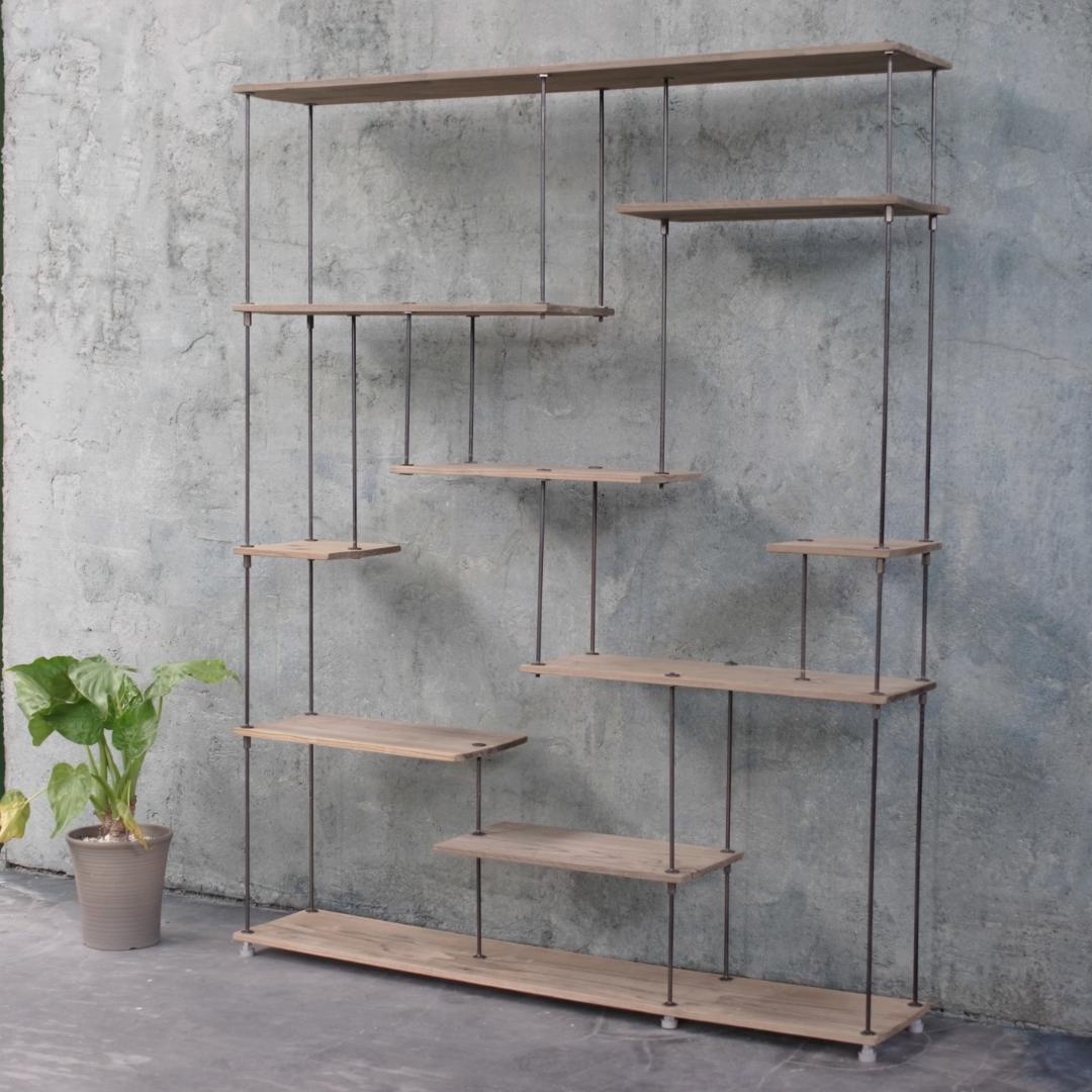 wood iron shelf 1500*1200*210〈グレイッシュカラー〉